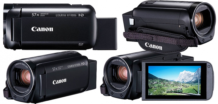 Videokamera Canon HF R806 v různých pohledech Videokamera Canon HF R806 v různých pohledech
