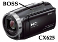 Videokamera Sony HDR-CX625 v přední perspektivě... 